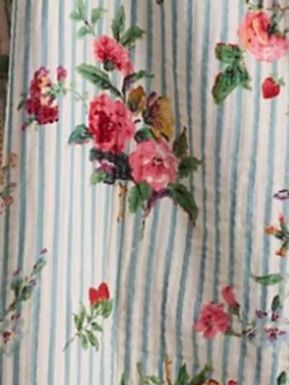 NWT Anthropologie Gauze Cotton/Sherpa Floral Printed Throw Blanket - Picture 9 of 14